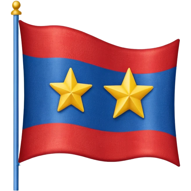 Make an emoji of a flag that is red blue red it’s a  yellow star in the middle no stick  emoji