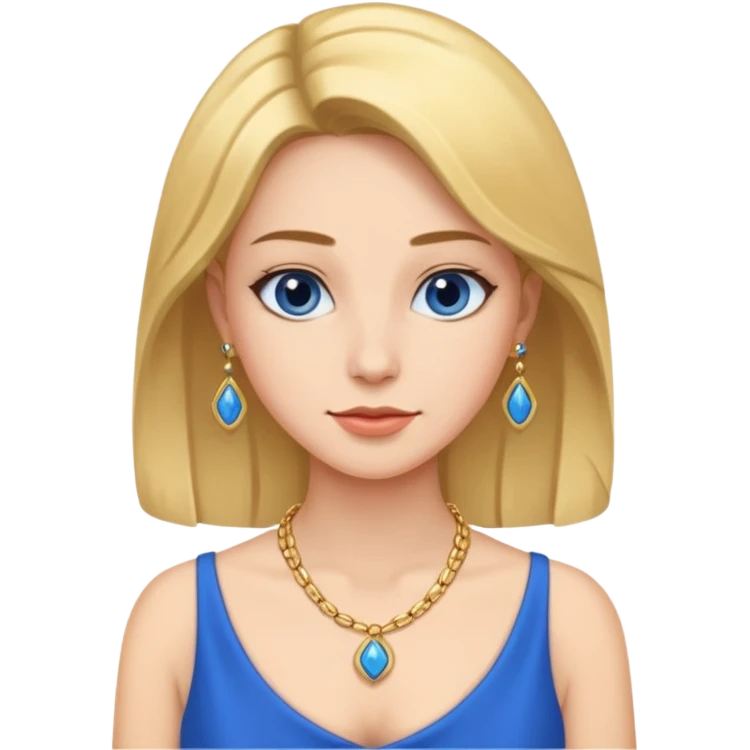 woman with blue dress and necklace emoji