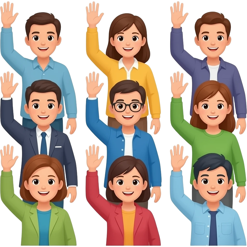 67 insan elinde salıyor emoji