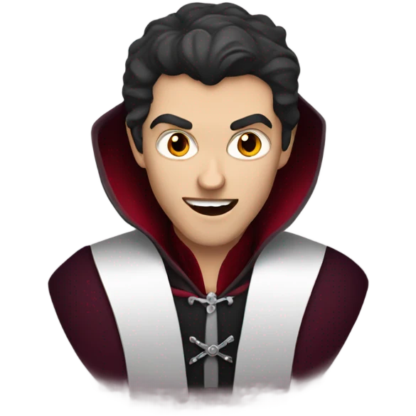 handsome vampire with burgundy cloak emoji