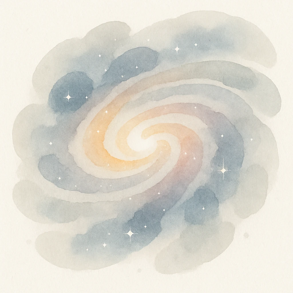galaxy with vibrant swirling colors, cosmic clouds, stars, dreamy painterly style emoji