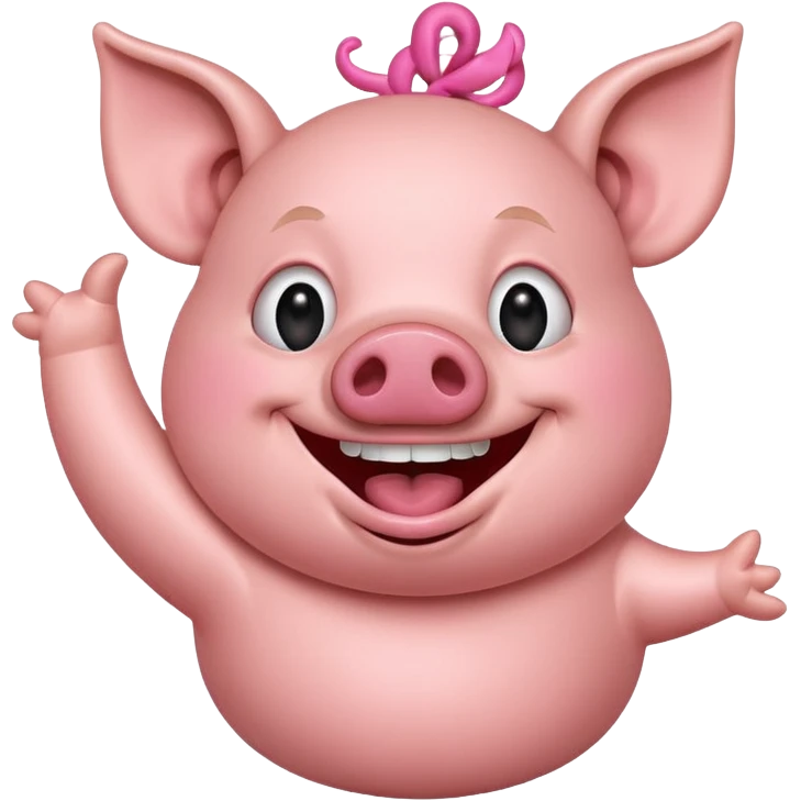 Pig pointing and laughing  emoji