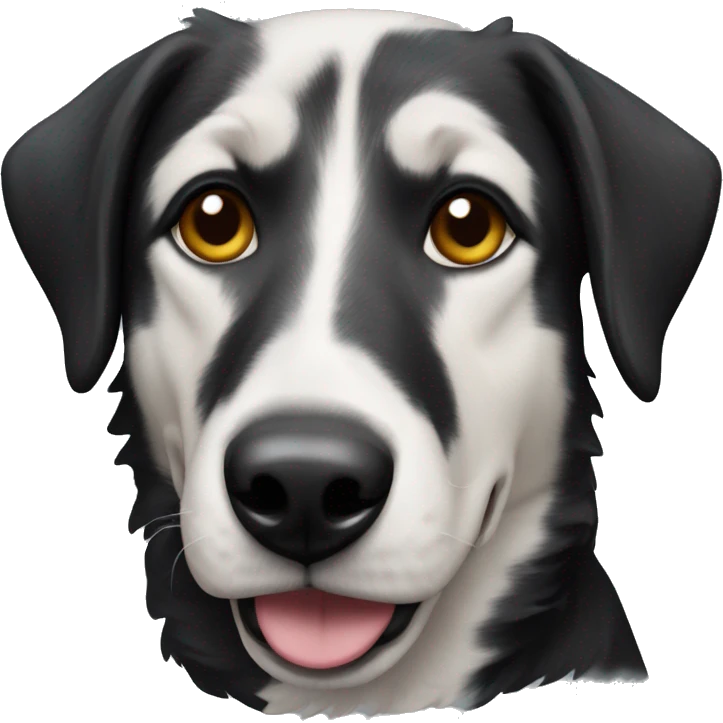 black and white Shepard mixed dog emoji