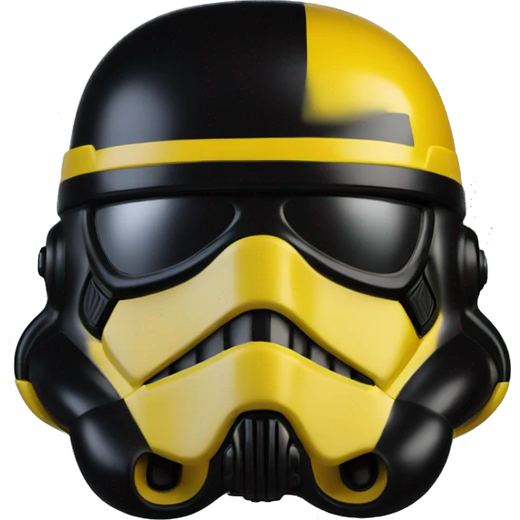 Black and yellow stormtrooper helmet  emoji