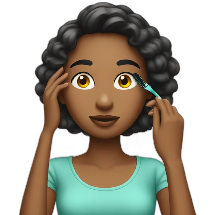 Girl putting on mascara emoji