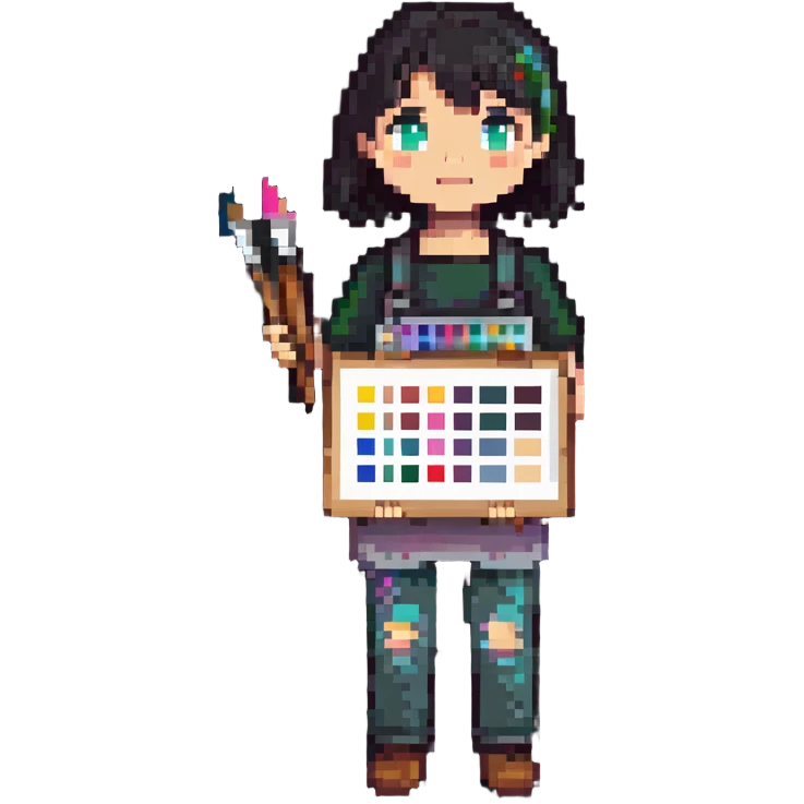 artist with palette and paintbrushes emoji