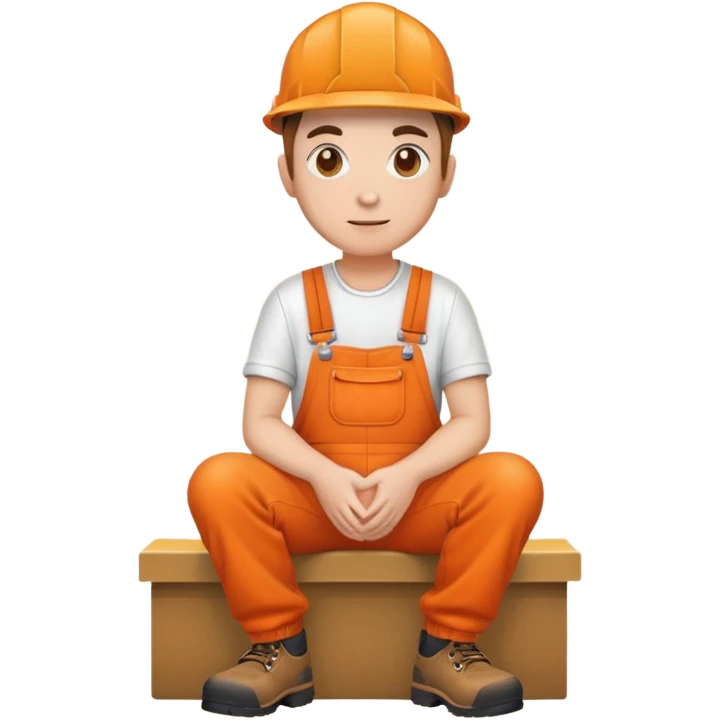orange overalls sitting down emoji