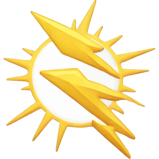 a very happy lightning bolt emoji