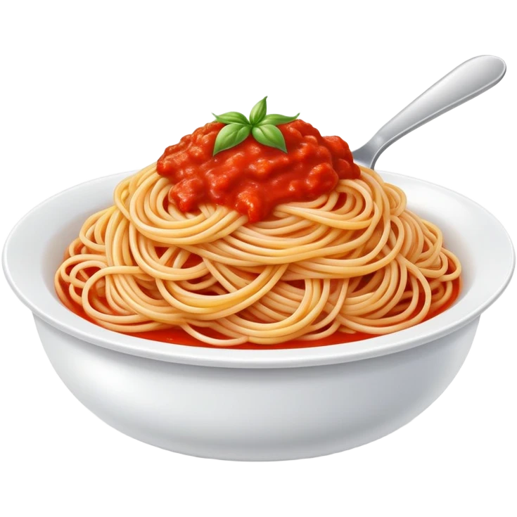 bowl of spaghetti pasta with tomato sauce emoji