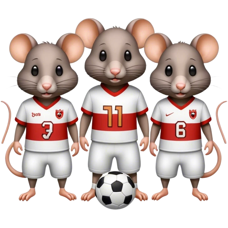 three Rats in a footballkit emoji