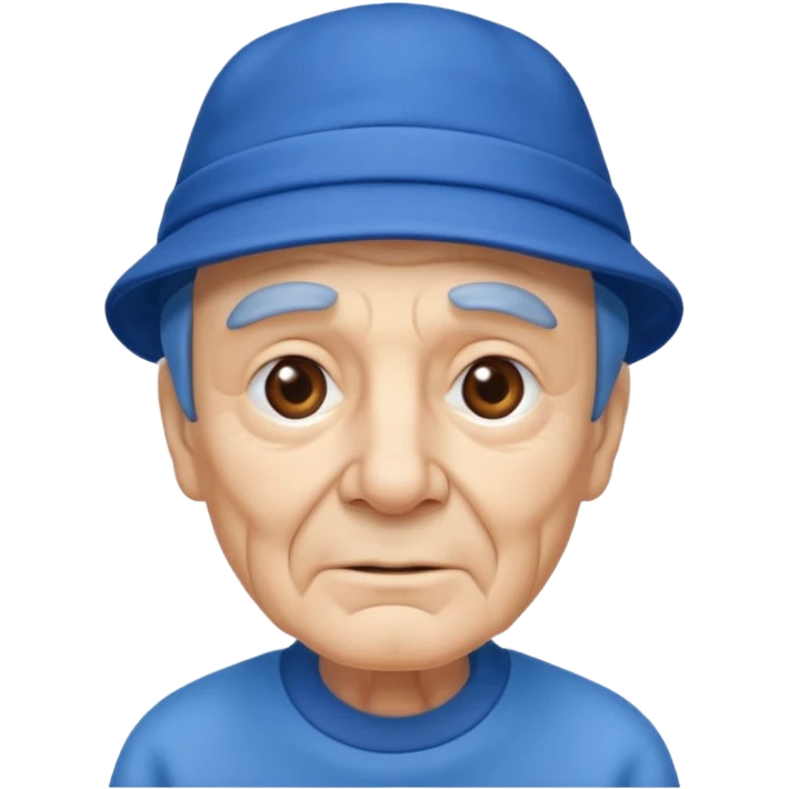 elderly man with blue hat emoji