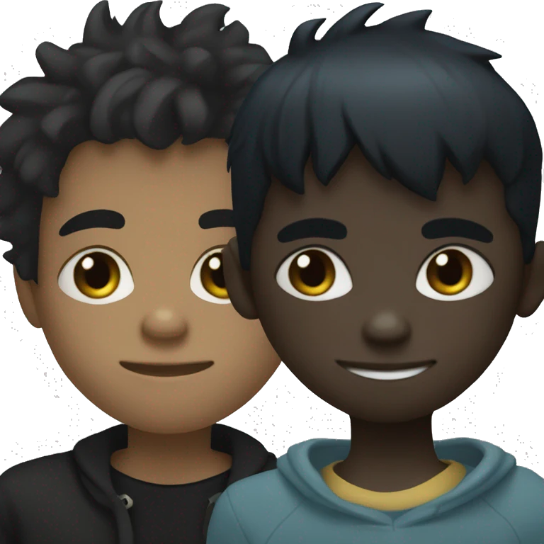 A boy with black hair, dark skin and a black sweater Gorillaz Style emoji