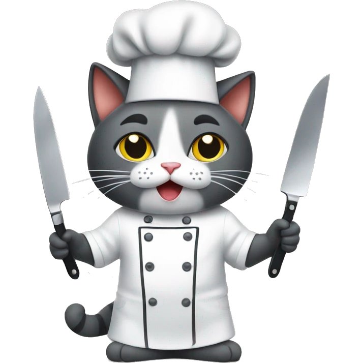 chef cat with knives emoji