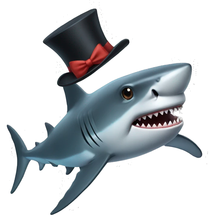 Shark with a top hat emoji
