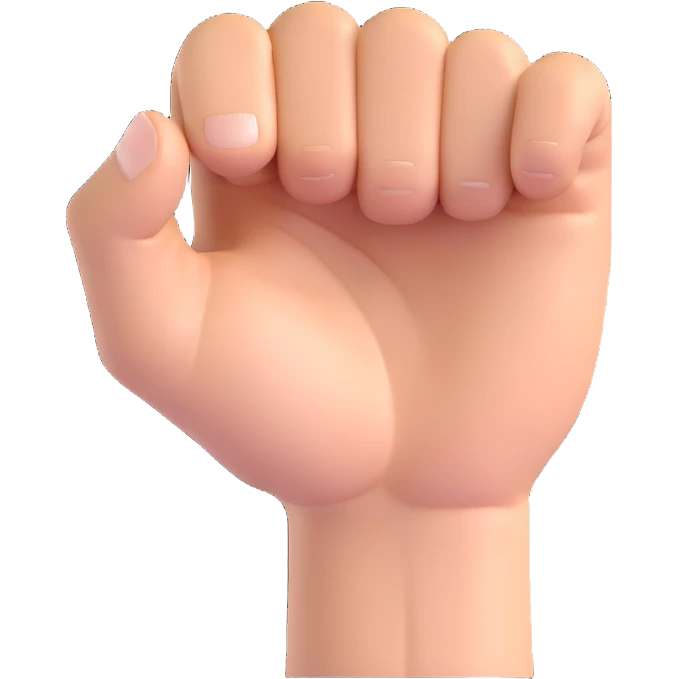 a hand gesture: one fist striking into the other open palm, energetic emoji