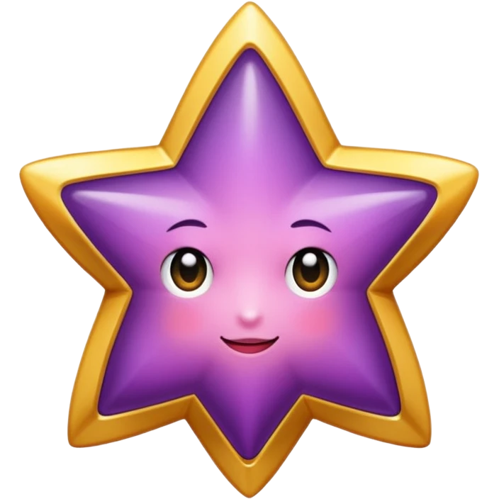 Quiero un emeji de estrella, pero que la estrella sea de oro rosa y brilli brilli con chispitas moradas emoji