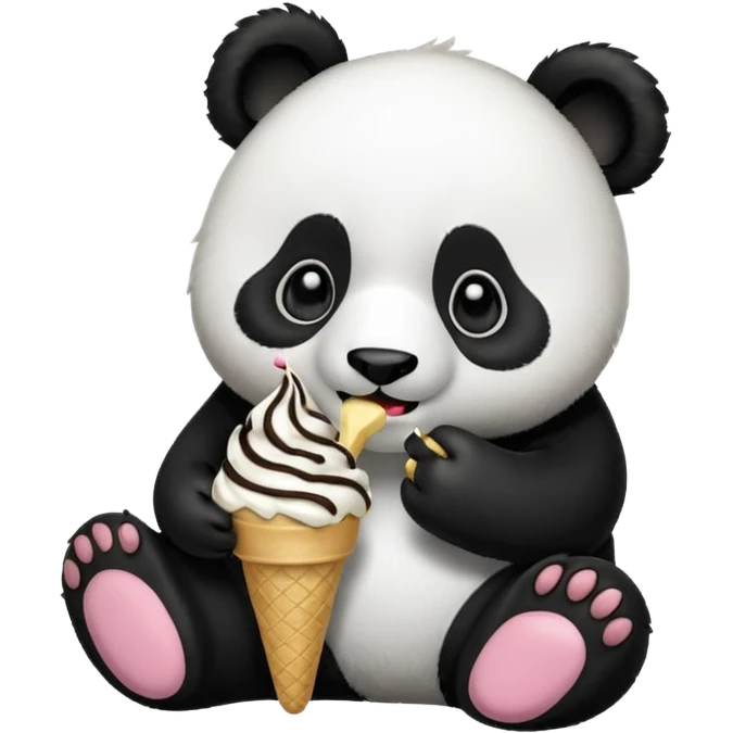 Panda eating ice cream emoji