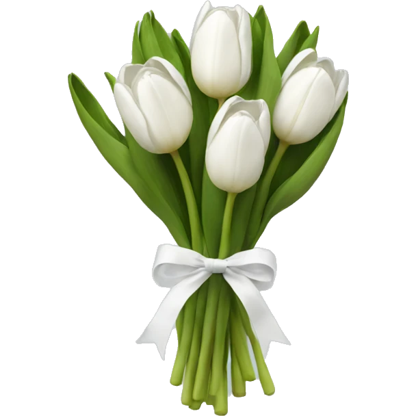 white tulip bouquet  emoji