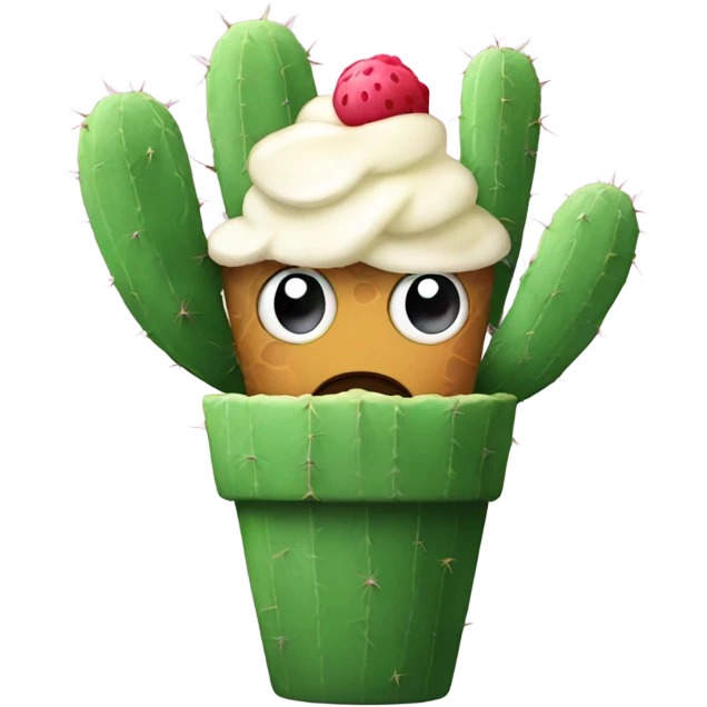 Cactus eating ice cream  emoji