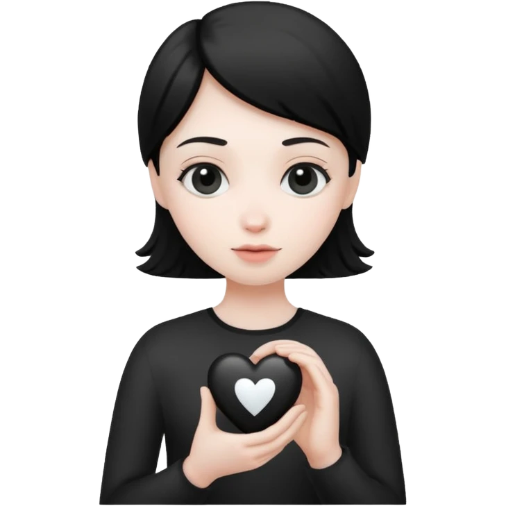  black and white heart in hand emoji