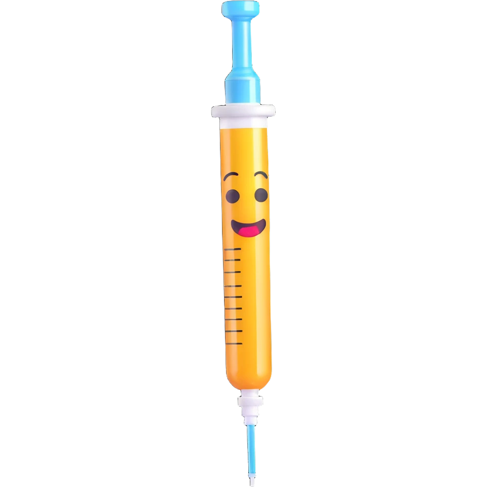 medical syringe, 3d emoji style emoji