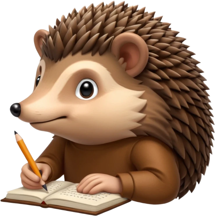 hedgehog writing poetry emoji