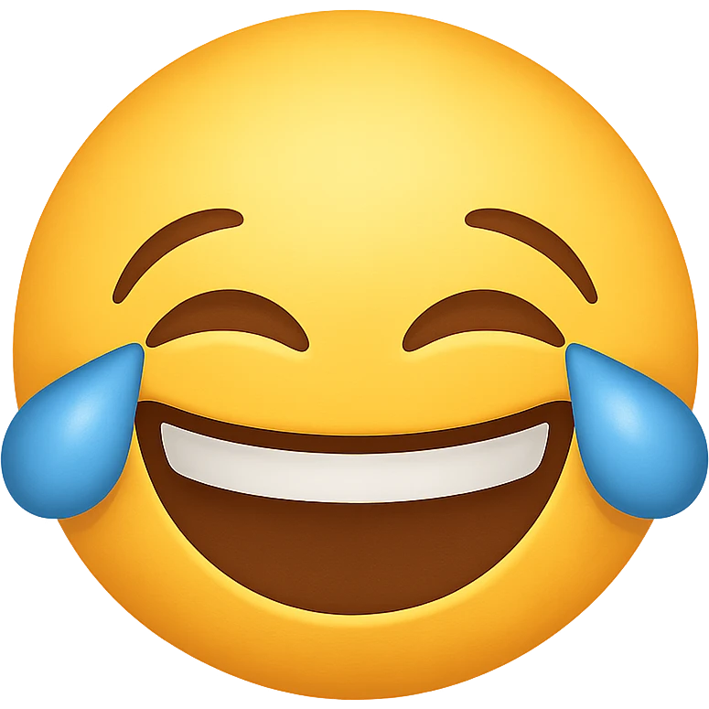 laughing face emoji, big smile, closed eyes, joyful emoji