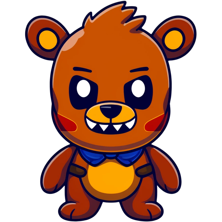 Scary Freddy Fazbear with glowing eyes from Five Nights at Freddy's emoji