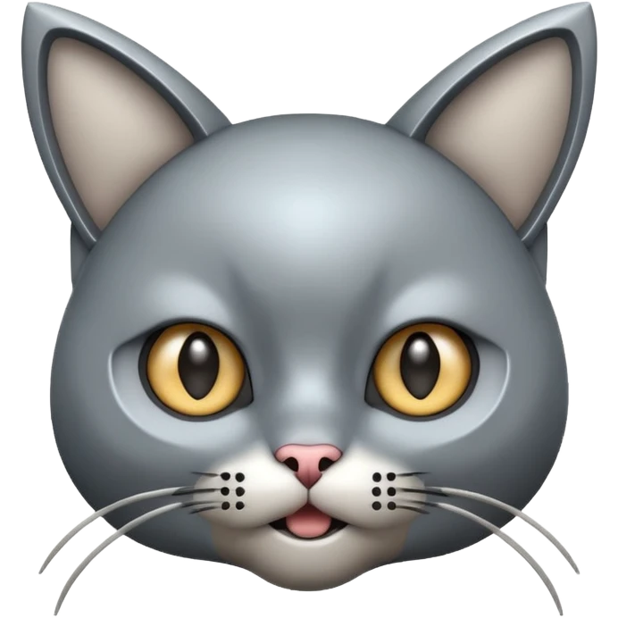 robot looking surprised with cat ears and looks funny emoji