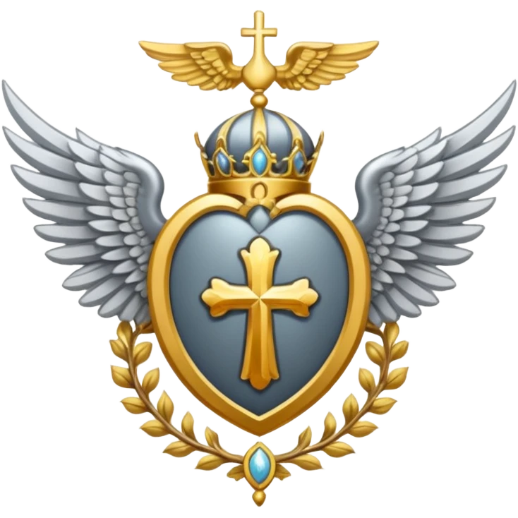 holy saint emblem with silver or white wings  emoji