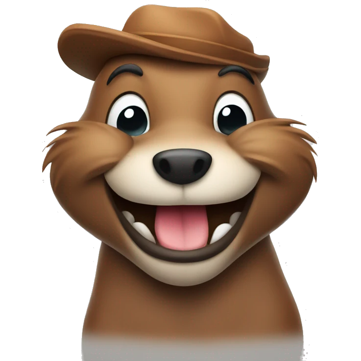 Happy beaver smiling  emoji