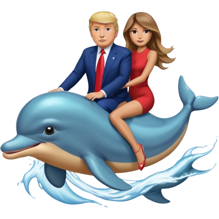 trump and melania riding dolphins emoji