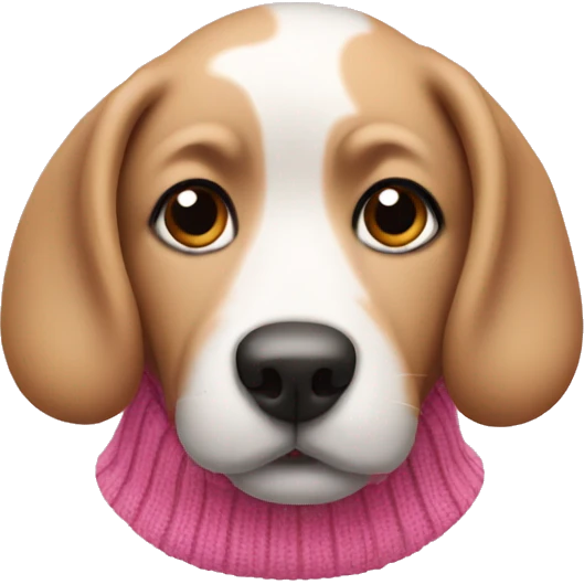 A dog with a pink sweater  emoji