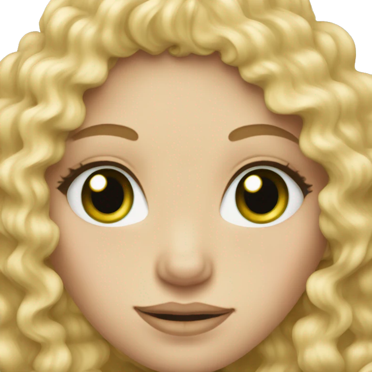green eyed blonde curly white skin girl emoji
