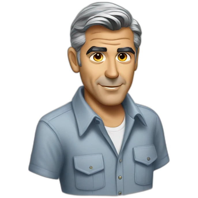 george clooney cartoon wearing shirt emoji