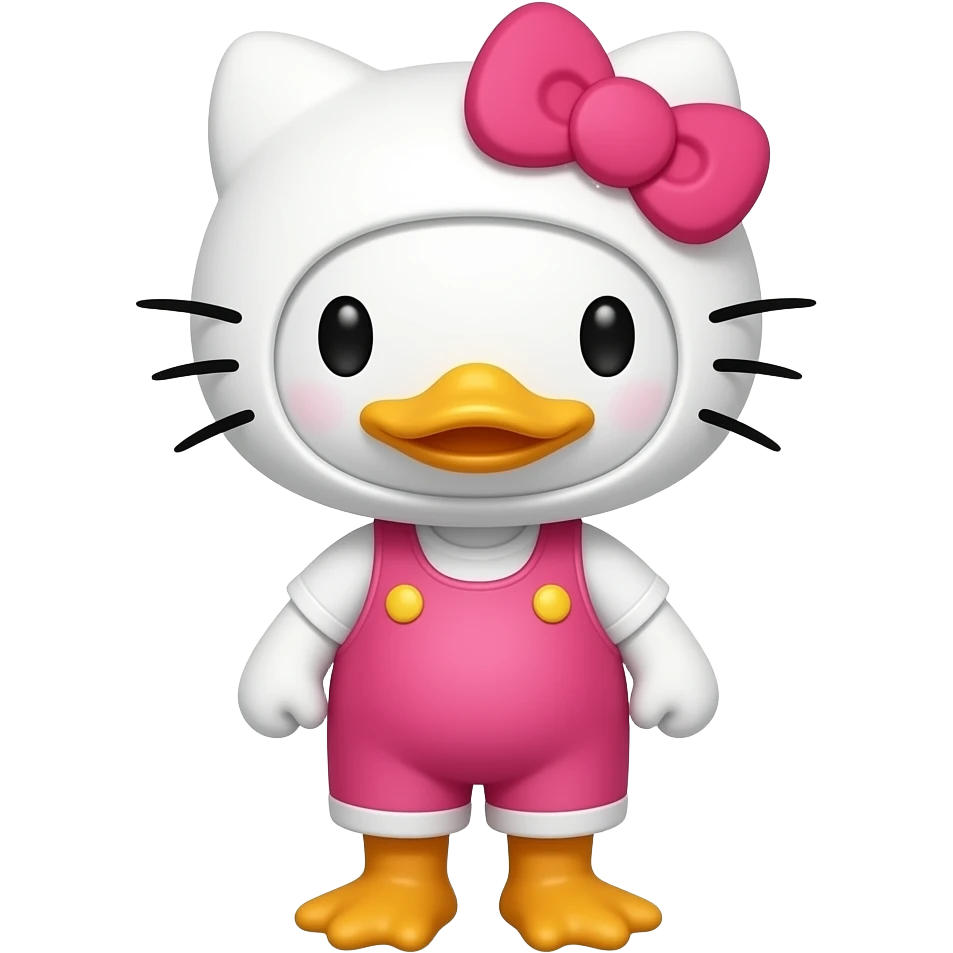 a duck as hello kitty emoji