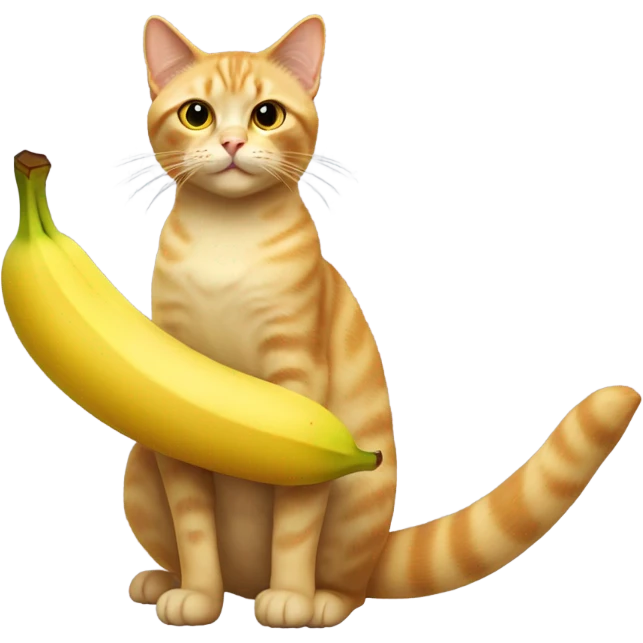 Banana mixed with a cat emoji