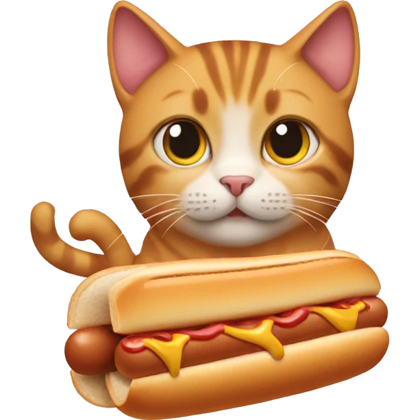 Cat with hot dog emoji