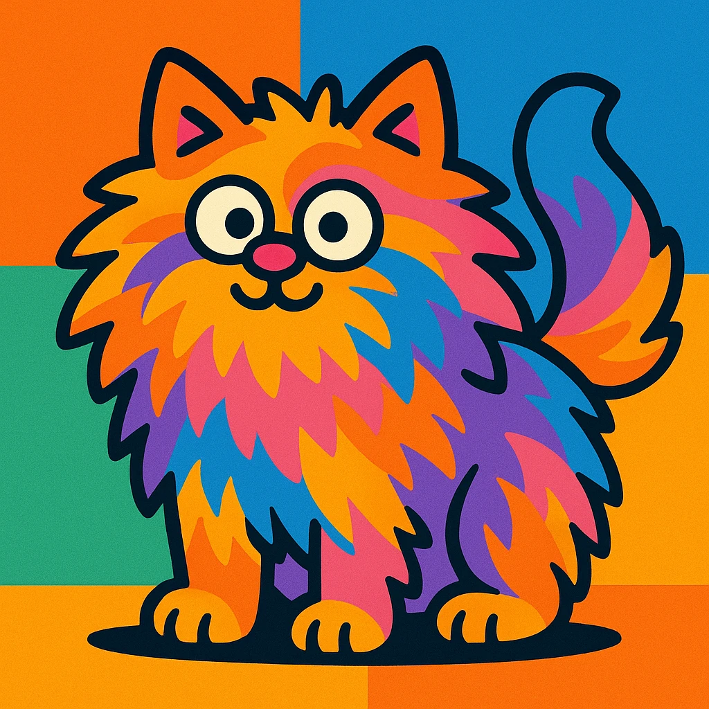 fluffy, vibrant colors, cartoon style emoji