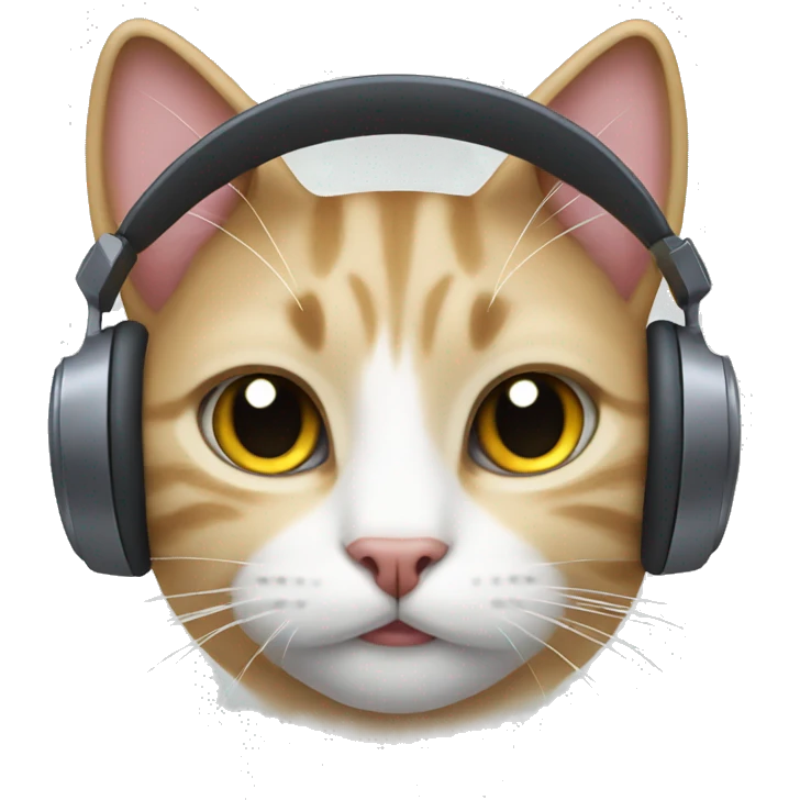 cat using headphone  emoji