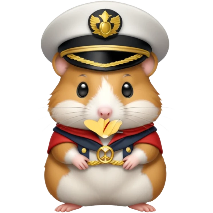 hamster wearing a captain's hat emoji