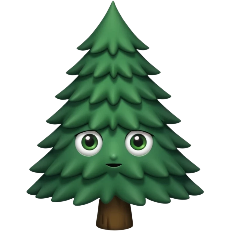 sapin avec deux gros yeux noirs emoji