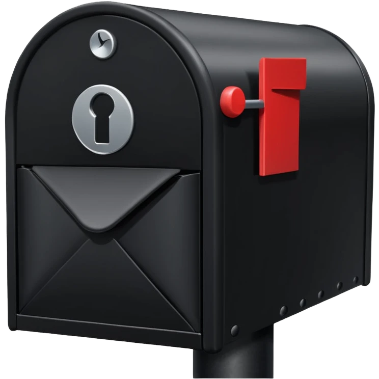 black unified mailbox on black post emoji