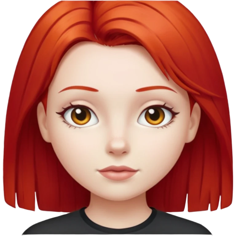 Hacer una chica de piel blanca,pelo liso y de color rojo fuerte emoji