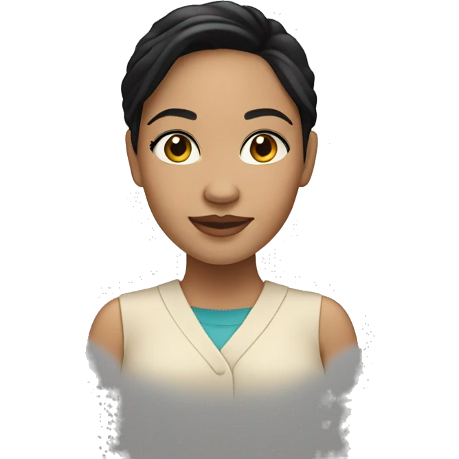 Light skin girl with black hair wearing black hearing aids  emoji