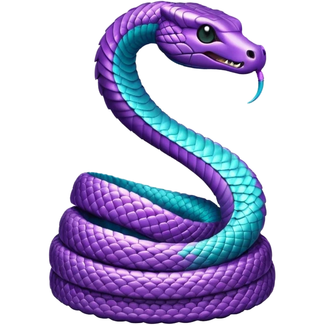 glitter purple and cian cobra emoji