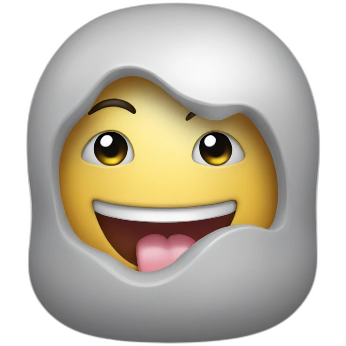 Blushing emoji with a tongue out emoji