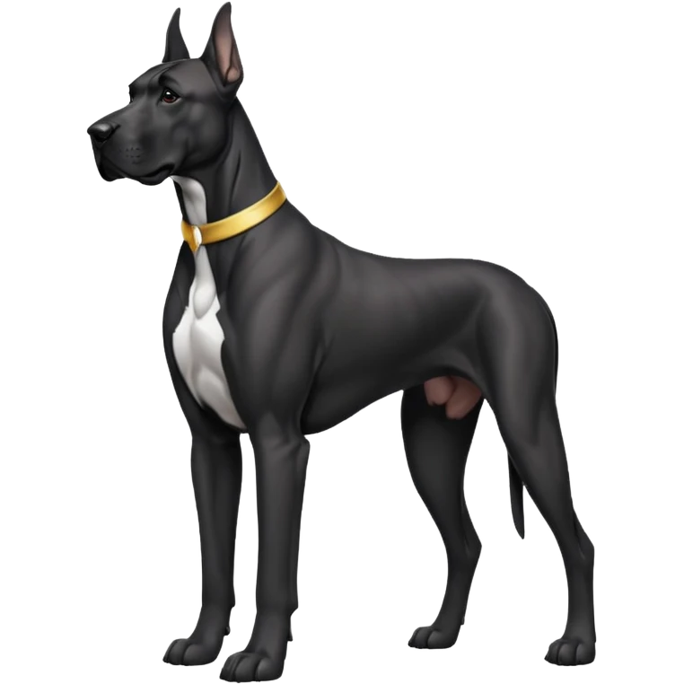 Black Male Great Dane with cropped ears in a show stance emoji
