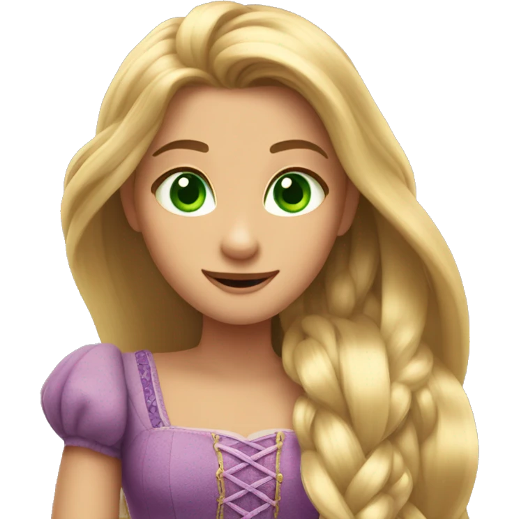 Rapunzel with green eyes emoji