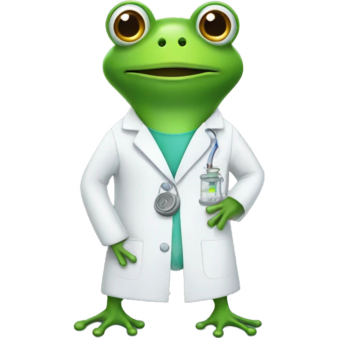 Frog in a lab coat  emoji